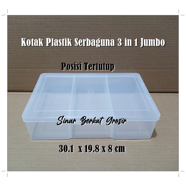 Kotak Plastik Penyimpanan Uang Perhiasan Mahar 3 Sekat Besar Jumbo
