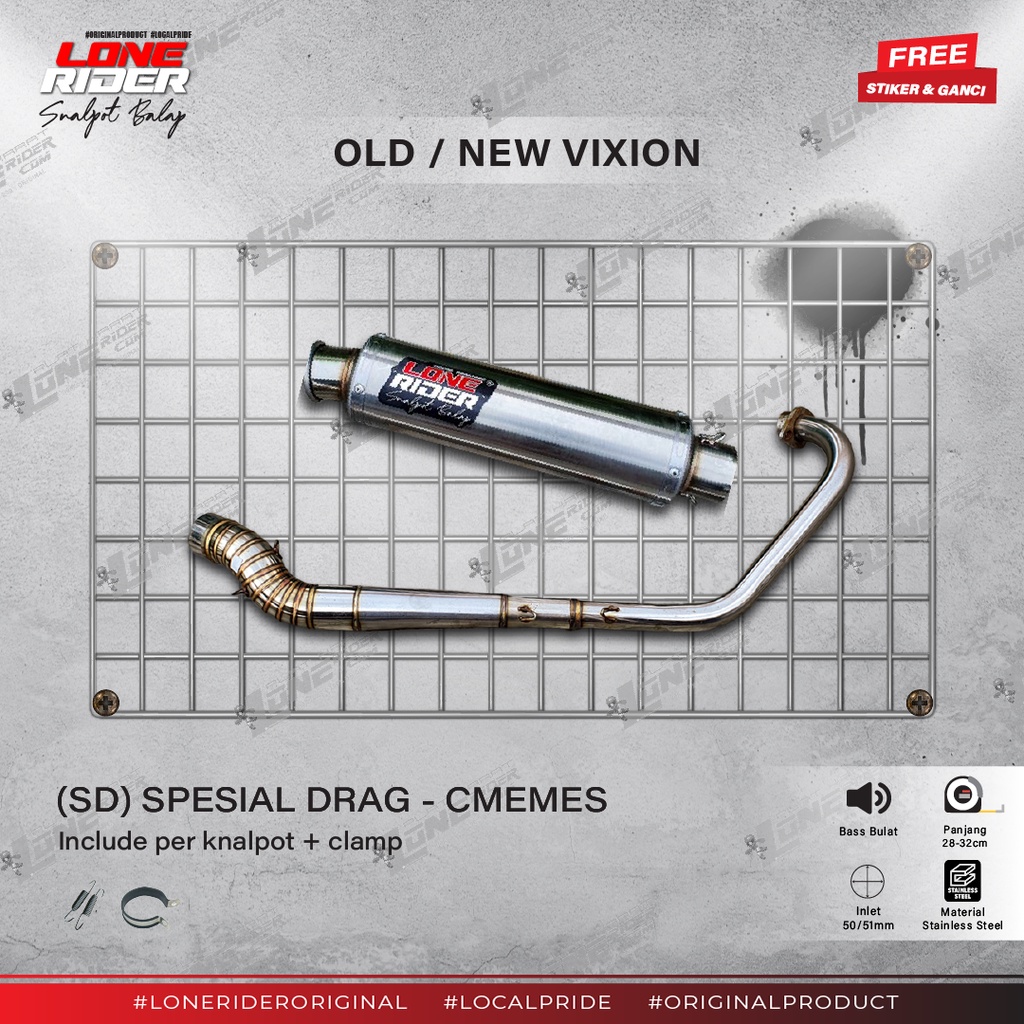 Lone Rider ( SD ) Spesial Drag Series Old New Vixion R15 (Original) - Knalpot Racing Vixion R15