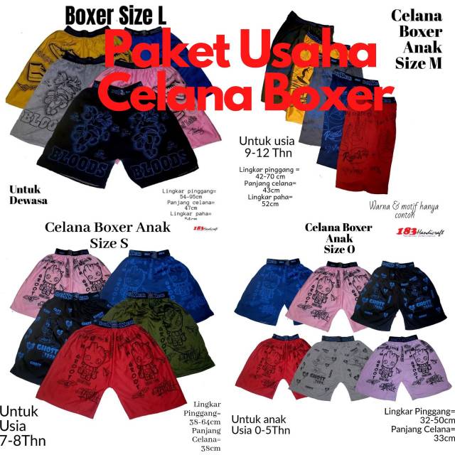 Paket usaha celana boxer