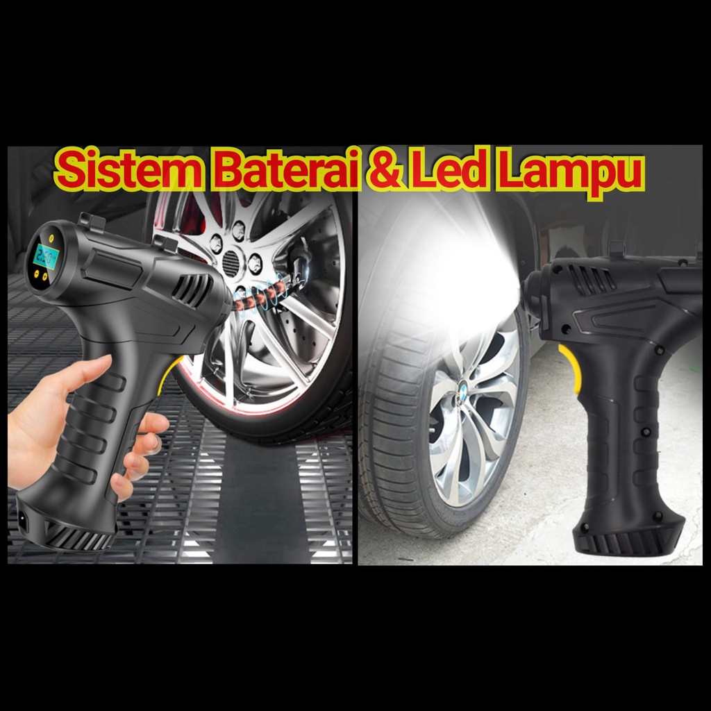 MESIN POMPA ANGIN  CORDLESS TIRE INFLATOR KOMPRESOR PORTABLE / POMPA MINI AIR MOBIL DAN MOTOR / Pompa