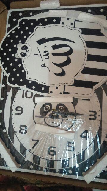 Jam Dinding 1 Set Karakter Panda
