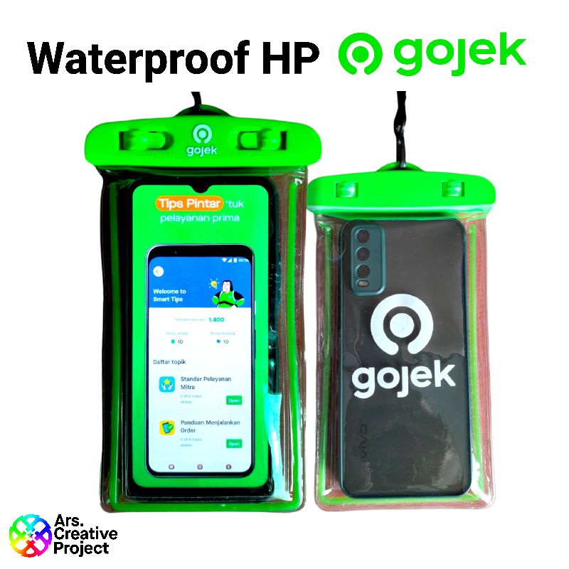 Waterproof hp Gojek | tas hp waterproof anti air | kantung hp waterproof anti air