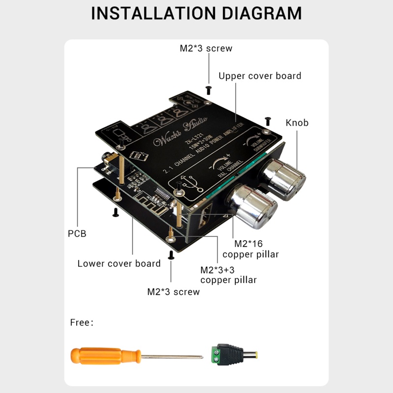 Btsg ZK-LT21 Papan Amplifier Digital Kompatibel Bluetooth Papan Stereo Untuk Dc9