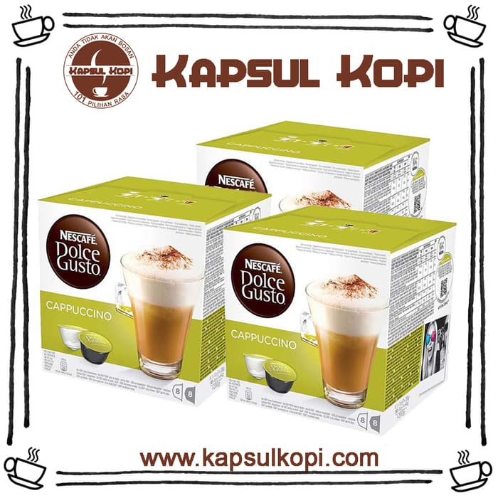 

Cappuccino Paket 3 Box Kapsul Kopi Nescafe Dolce Gusto NDG Capsule