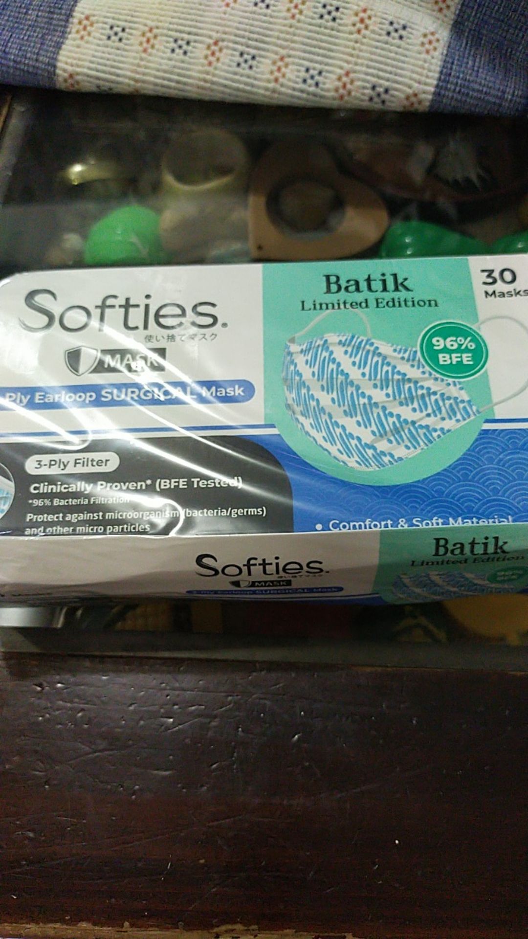 Masker Softies Daily Surgical Medis 30 Mask Polos Motif Hijab Headloop Anak Batik Parang Japanese