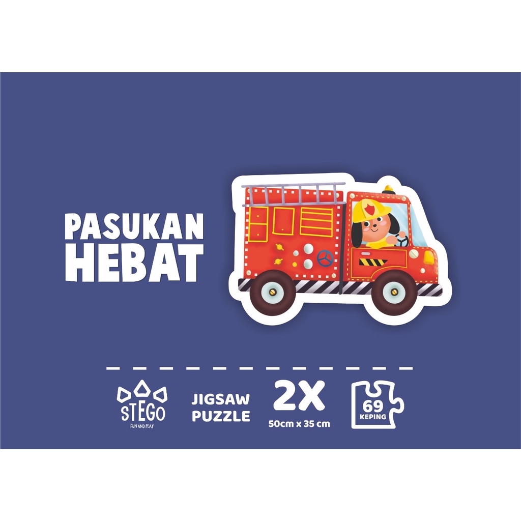 Mainan Puzzle anak Pasukan Kuat dan Pasukan Hebat 2in1 Impian Studio HM0481 puzzle mobil konstruksi constuction