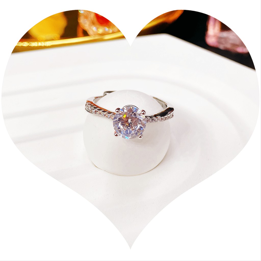 Cincin Permata Zircon Mewah Adjustable Aksesoris Fashion Premium Style Korea