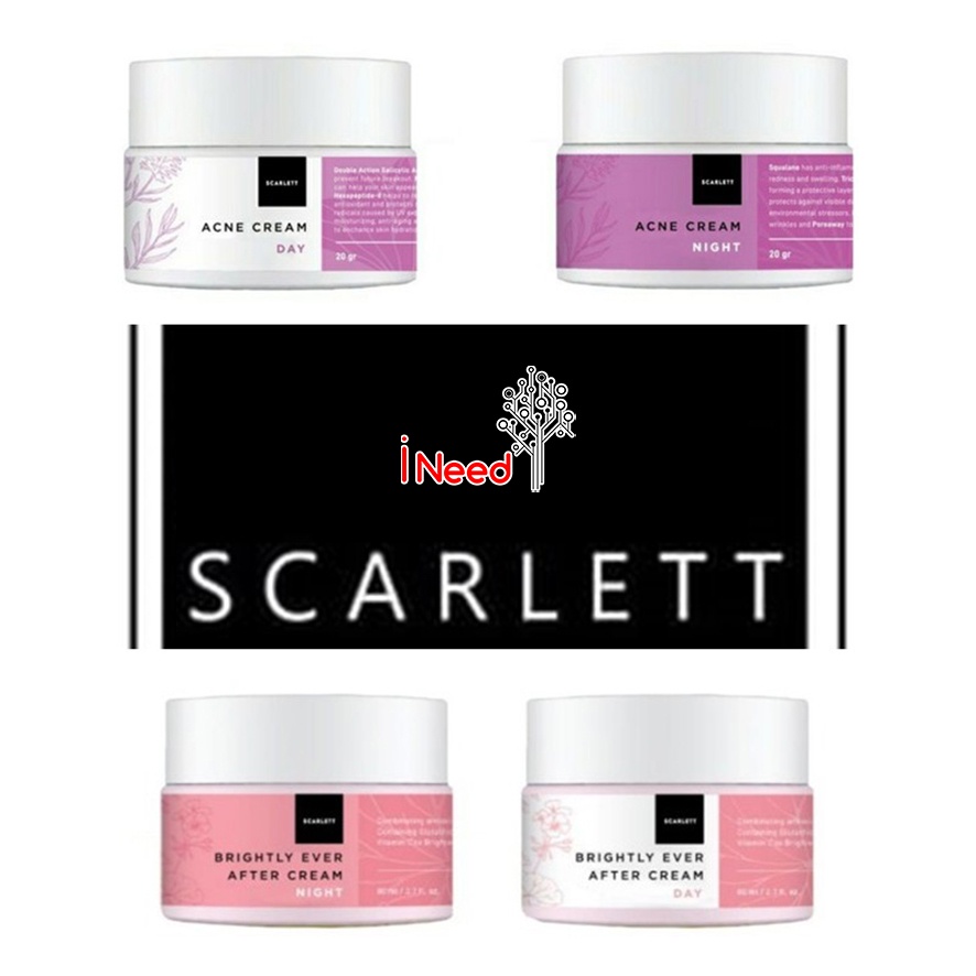 (INEED) SCARLETT WHITENING CREAM ACNE &amp; BRIGHTLY ( Day / Night ) - Scarlett Cream Acne &amp; Brigtly (Day/Night)