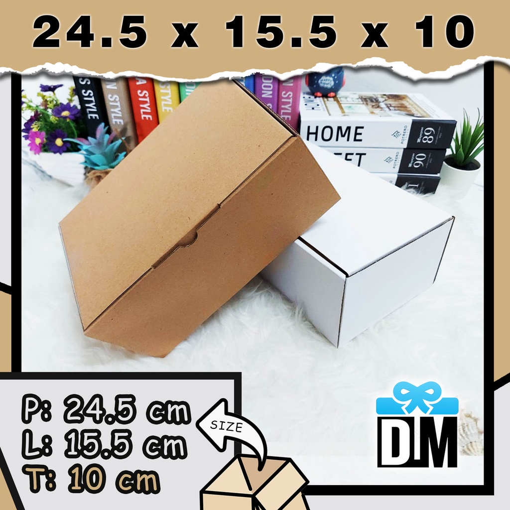 

Kardus 25 x 15 x 10 cm Dus Box 25x15x10 cm Kotak Packing 245 x 155 x 100 mm Putih Coklat White Kraft Dus Tumbler Kayu Pajangan