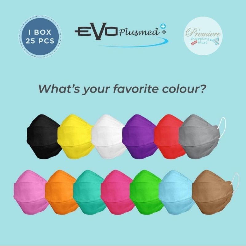Masker EVO Plusmed SURGICAL || Face Mask 4D ORIGINAL - Box isi 25 Pcs