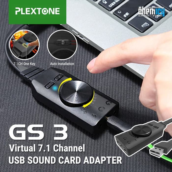 Plextone GS 3 USB 7.1 Soundcard / Sound Card Virtual Surround Sound