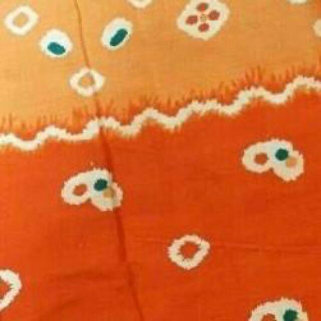 Blus Kutubaru Jumputan Batik Atasan Kebaya Modern Blouse Kutu Baru Etnik Klasik Kondangan Jumbo-Orange