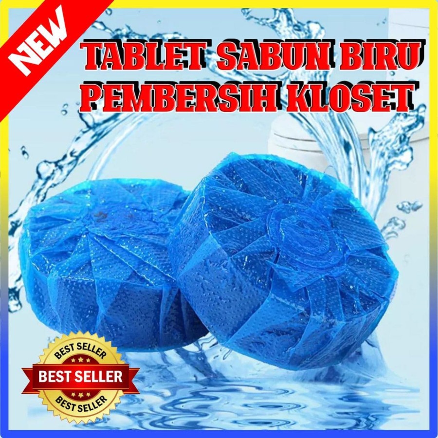 Tablet biru pembersih toilet penyegar kloset blue cleaner anti bau jamur sibiru si closet bagus anti jamur 50g