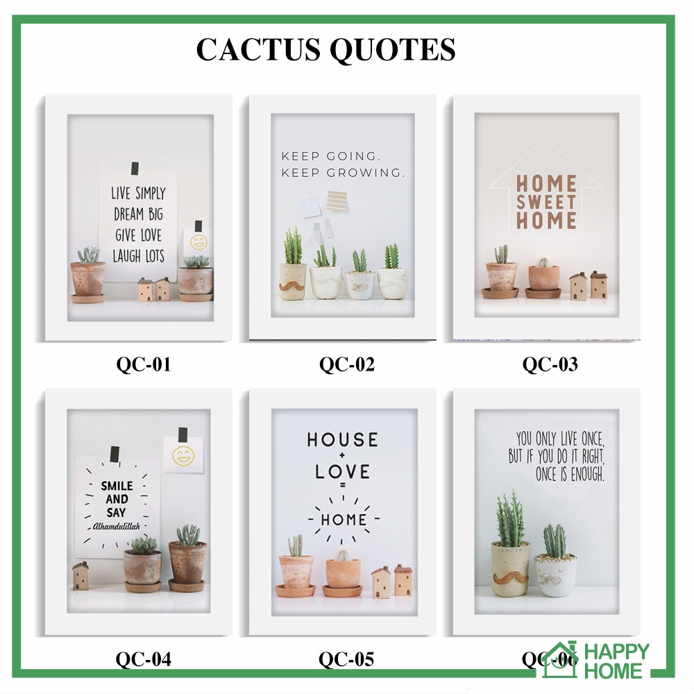 Hiasan Dinding Qoutes Cactus Pajangan Hiasan dinding kamar rumah tropical pot kaktus Dekorasi dapur