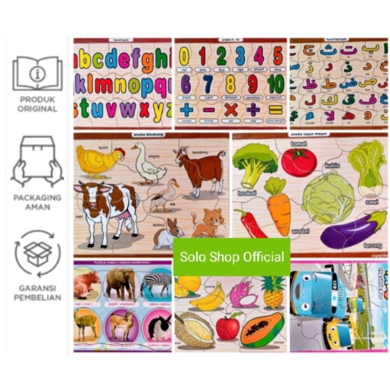 PUZZLE PAUD TK MAINAN EDUKASI ANAK PUZZLE ANAK KETAMPILAN PAUD TK KAYU