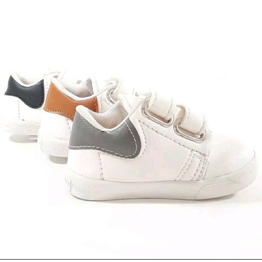 Sepatu Kets Kasual sport Putih Anak Laki Perempuan 1 2 3 4 Tahun/ Sepatu Perekat strap 2 anak cowok