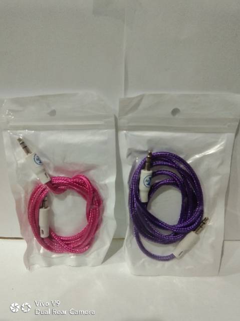 KABEL AUX FOR AUDIO 1 IN 1 WARNA WARNI MODEL TALI SEPATU