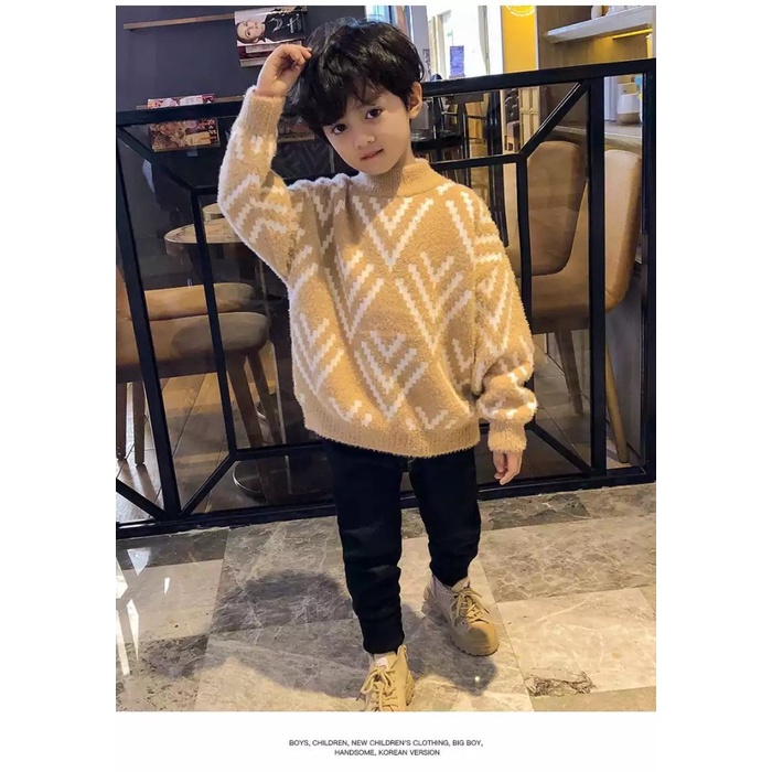 Sweater Bulu Anak Tebal Unisex untuk Musim Dingin Winter