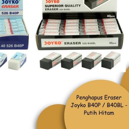 

♦ Penghapus Eraser Joyko B40P / B40BL - Putih Hitam - Putih ◌