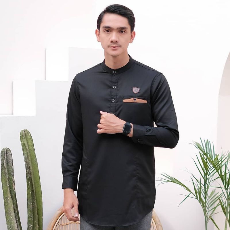 Baju Muslim Pria Dewasa Lengan Panjang Baju Koko Motif Bata Terbaru Size M L XL XXL