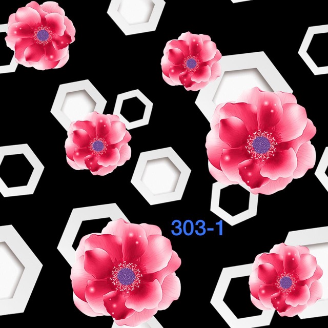Wallpaper Dinding Motif Bunga Minimalis Vinyl chr