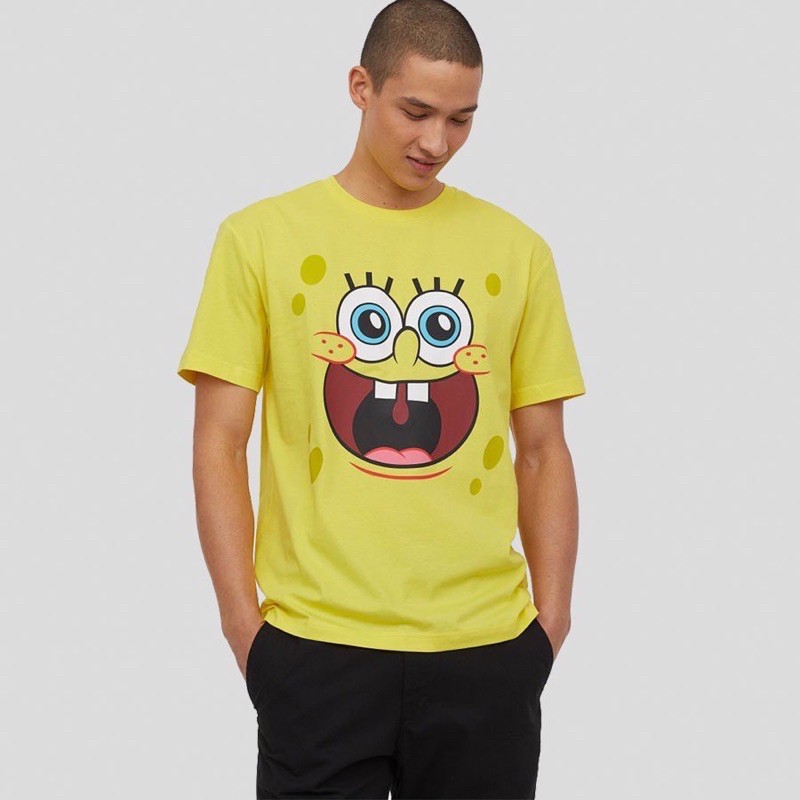 DIVIDED by H&M 35 T-Shirt - Spongebob - Baju Kaos Pria Lengan Pendek Branded Original