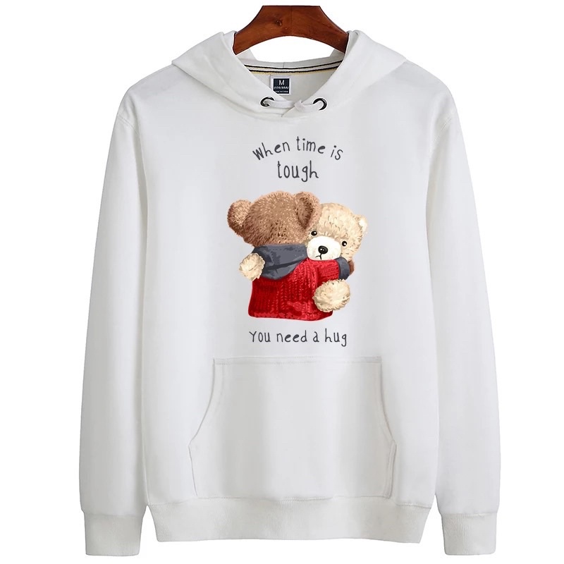 HUGH TEDDY BEAR hodiee Oversize Cewe Cowo | Jacket FLEECE Casual OOTD Korean Style