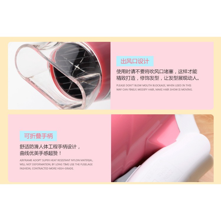 MINI HAIRDRYER PORTABLE 200W 500W TRAVEL HAIR DRYER COMPACT BLOWER FOLDABLE