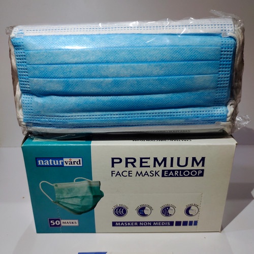 Baru Masker non Medis Earloop mask 50pcs 3 layer Disposable Mask Masker Biru non Surgical Termurah!