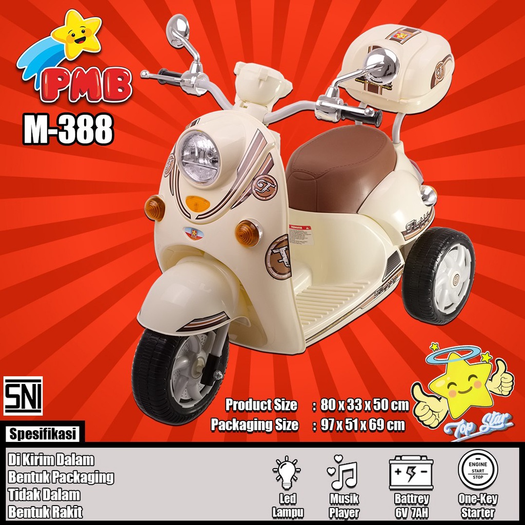 Mainan Anak  Scoopy PMB M-338 Motor Aki Anak Scoopy Musik Lampu M338 Motor Aki Anak Scoopy