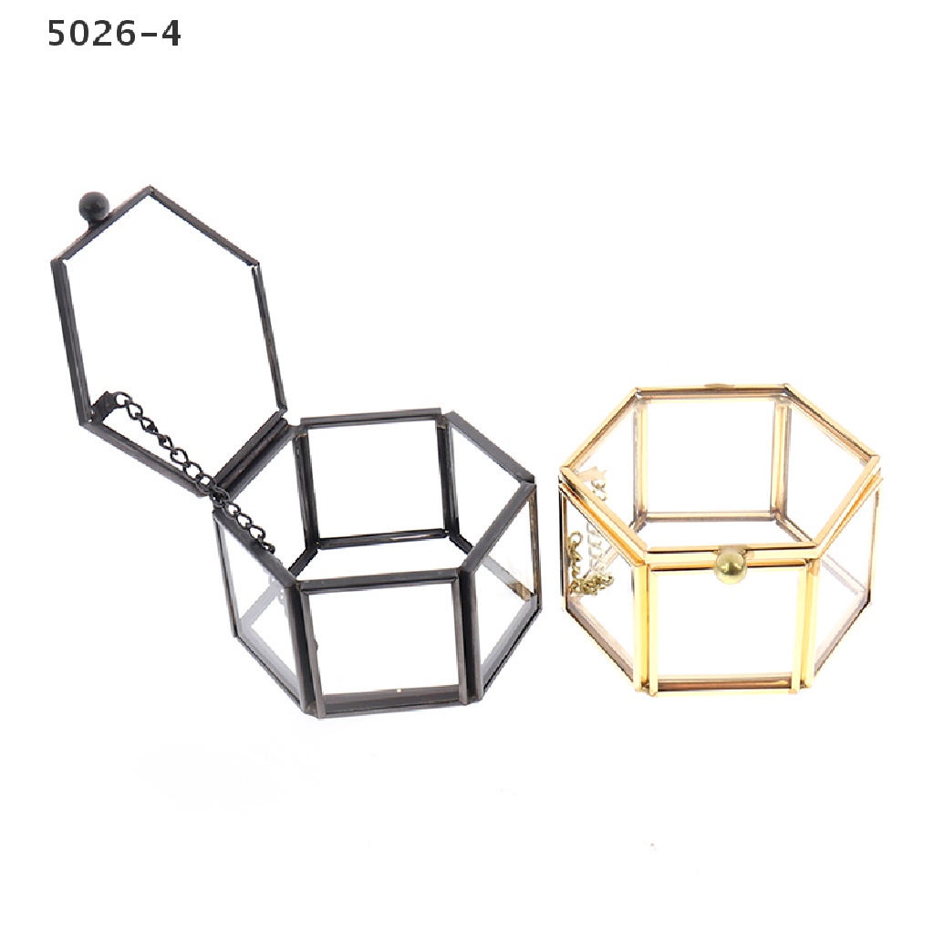 5026-4 Geometrical Glass Jewelry Box Jewelry Organize Holder Ring Box Jewelry Storage 5026-4