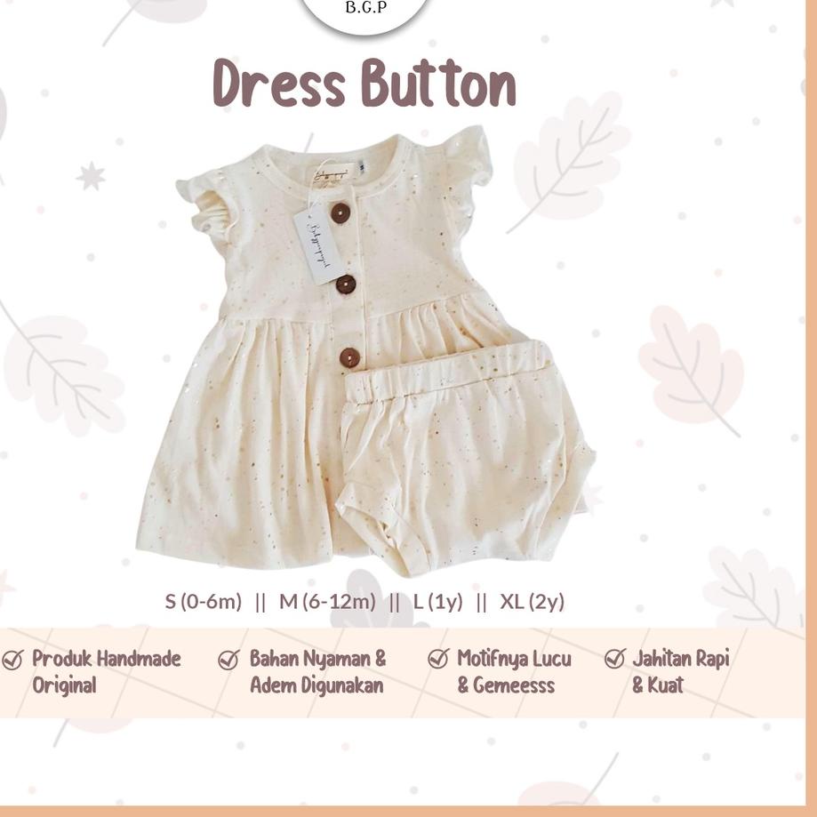 Muraaaahh.. Dress Button Babygear.Project Dress Anak Perempuan Baju Kancing Depan Motif Set Bayi Ana