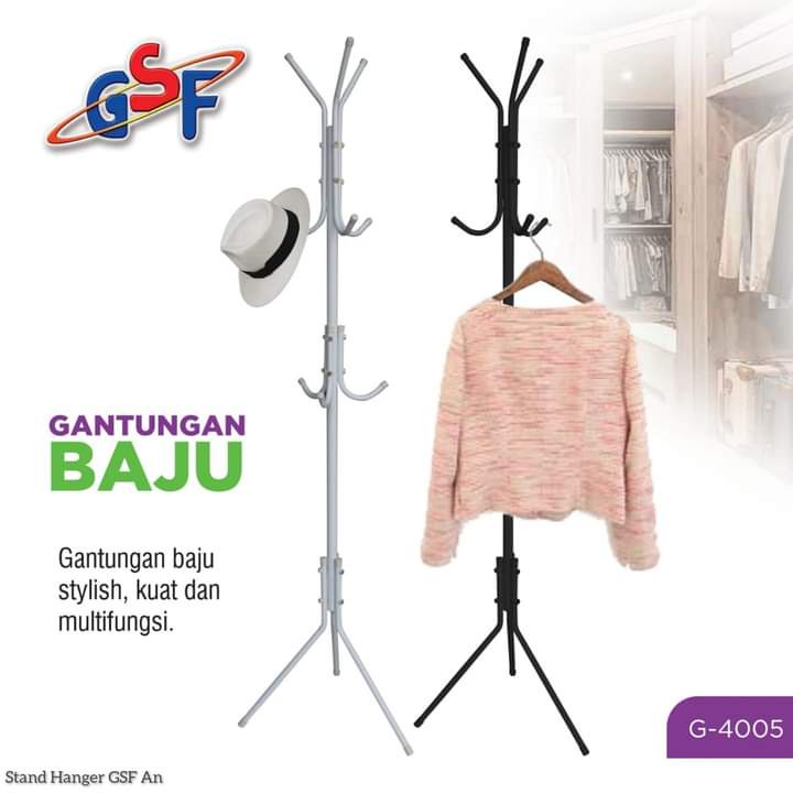 STANDING STAND HANGER SINGLE  / GANTUNGAN BERDIRI BAJU PAKAIAN JAS JAKET TOPI GSF G 4005 / GSF 4005 / GSF G-4005