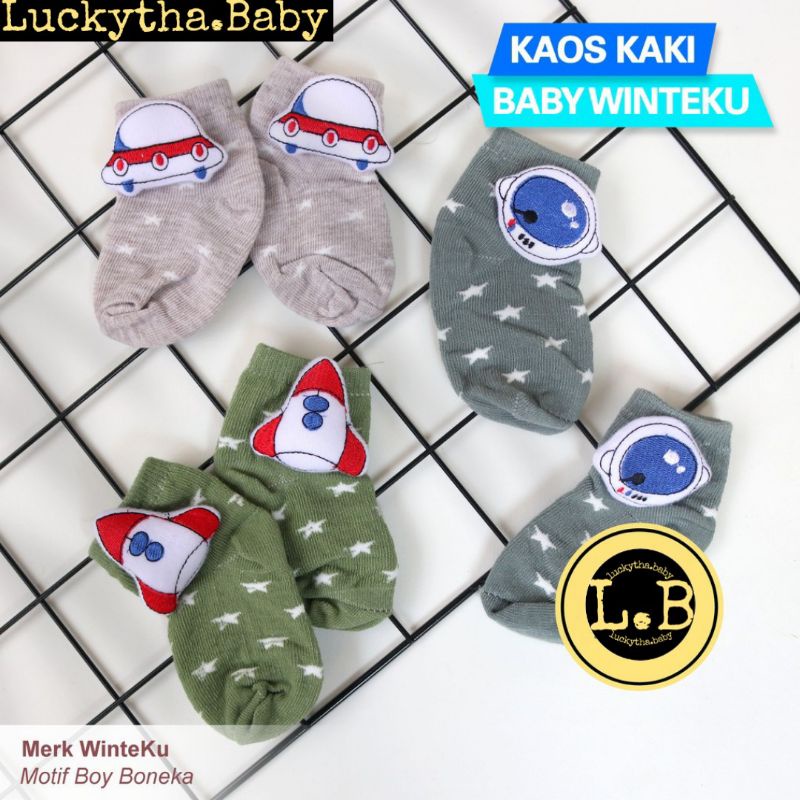 3Pcs Kaos Kaki Bayi boy &amp; girl WINTEKU Boneka - New Born / kaos kaki winteku boneka