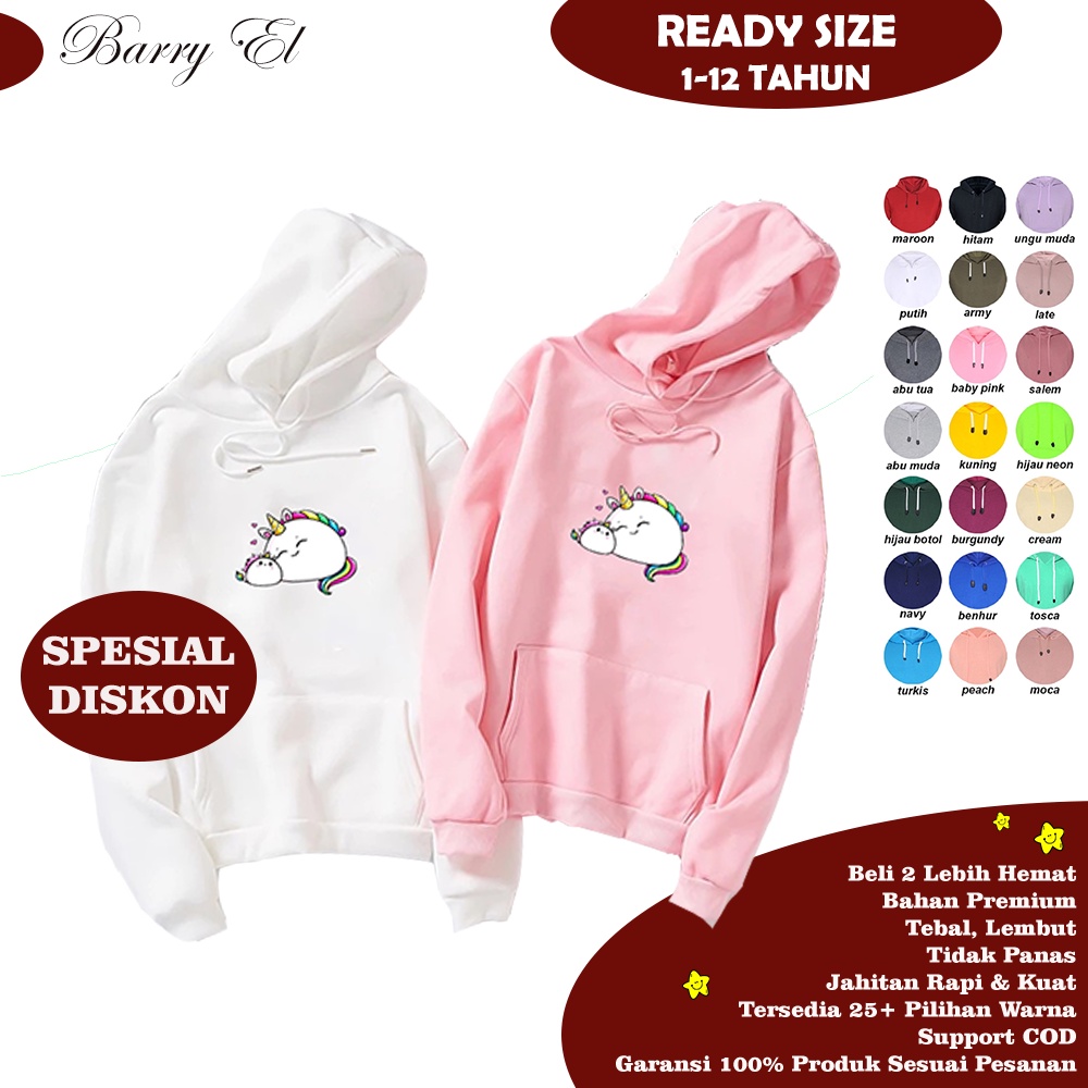 Jaket Fashion Hudi Jumper Jamper Anak Cewek 3 Tahun Perempuan Import Karakter Unicorn Lucu Motif Gam