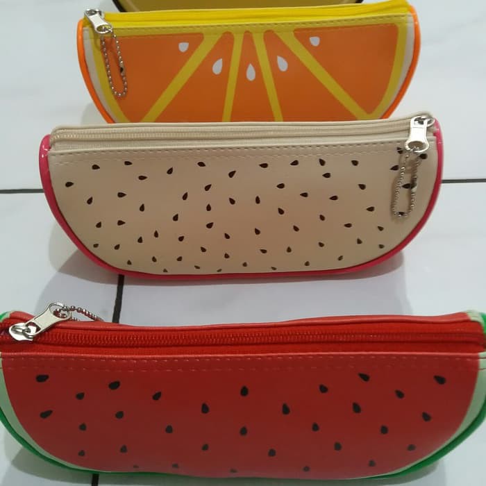 

kotak pensil resleting buah