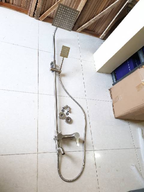 Shower tiang set coulomn stainless SUS304 panas dingin