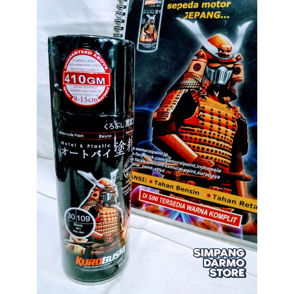 Pilox Pylox Samurai Black 109 Hitam Mengkilap Biasa Solid Standart Standat Standar Cat Mobil Motor