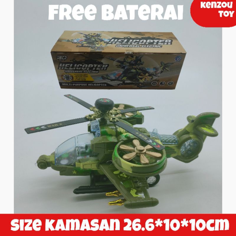 Mainan Helicopter Army BO Free Baterai 780B