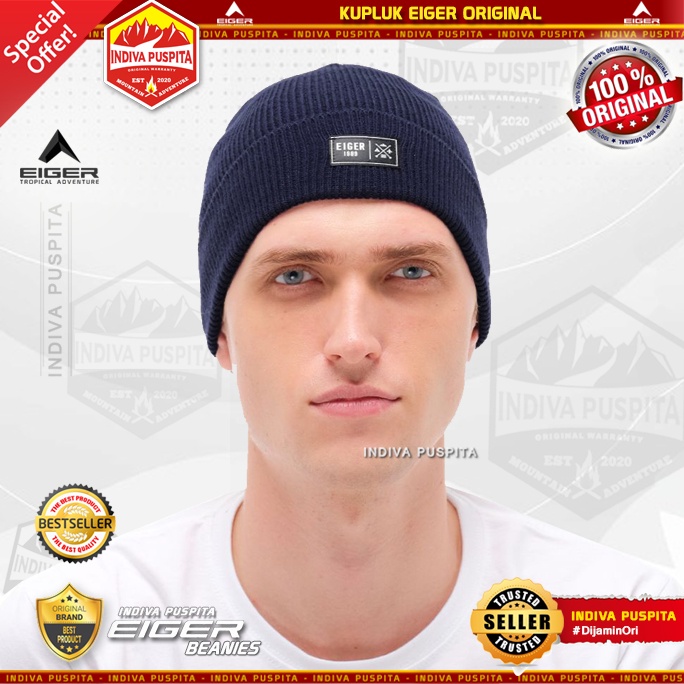 TOPI KUPLUK 𝝚𝝞𝗚𝗘𝗥 PORTLAND BEANIE RAJUT ORIGINAL -  NAVY