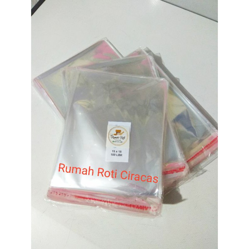 

PLASTIK OPP ROTI BENING 12x16 LEM PEREKAT PUTIH POLOS 13X18 15x18