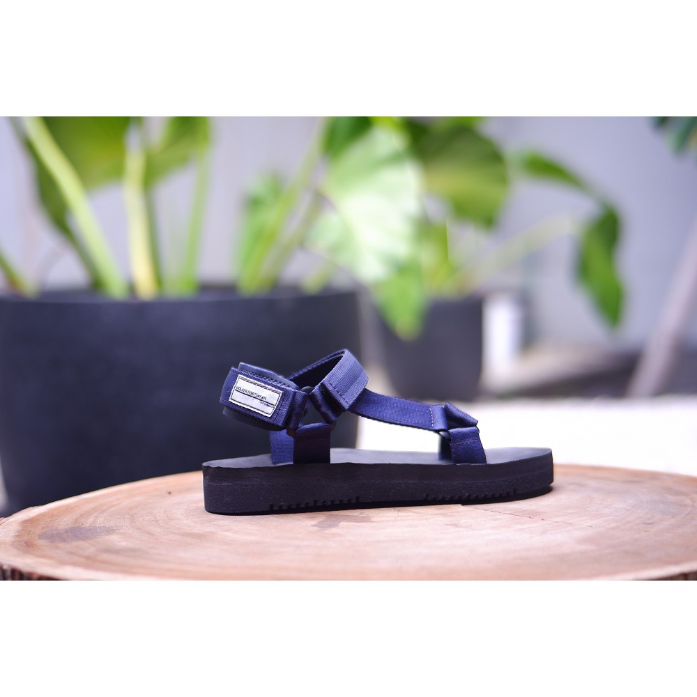 sandal pria wanita casual volkerfootwear art marco navy black