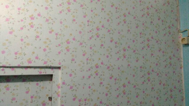 Grosir Murah -wallpaper Sticker Dinding Putih Bunga Mawar Pink Krem Berdaun 10 Meter