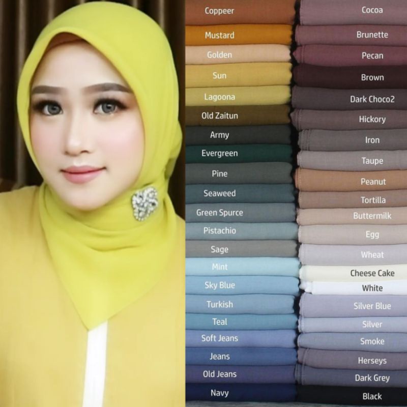 Hijab Segi Empat Azura Azzahra Voila Voal Infor Super Premium Formal / Original