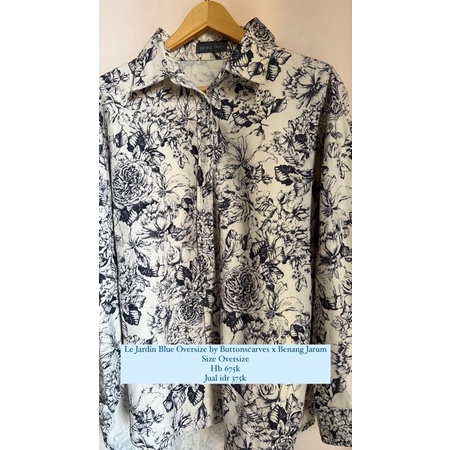 Le jardin Blue Oversized by Benang Jarum x Buttonscarves