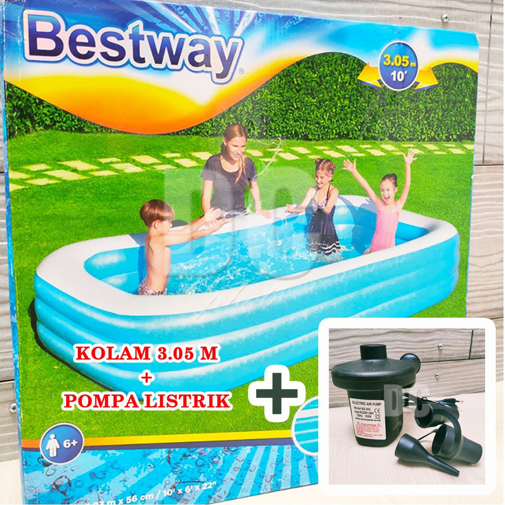 MALANG bisa GOJEK Kolam Renang Anak Besar Bestway #54009 JUMBO Ukuran 305 cm x 183 cm x 56 cm