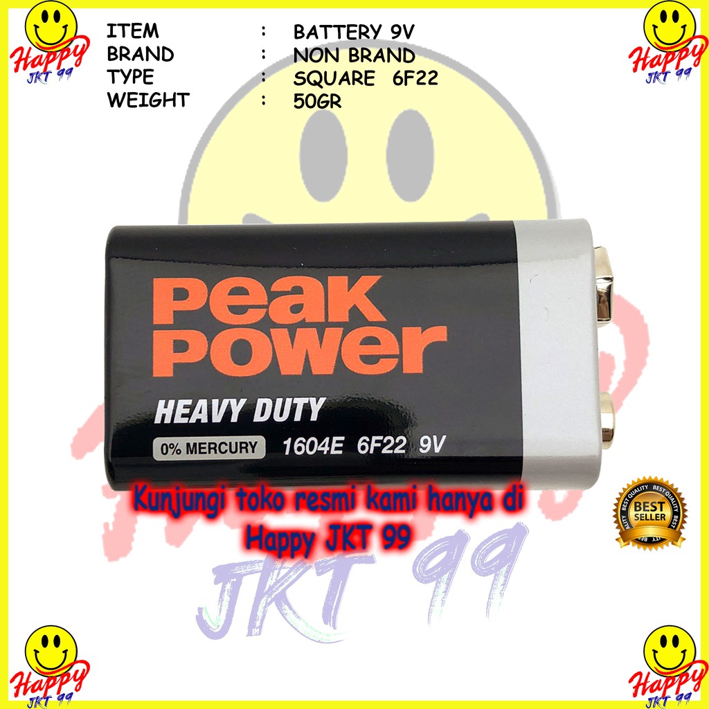 [ HAPPY JKT 99 ] BATERAI BATTERY PETAK KOTAK 9V 9 VOLT