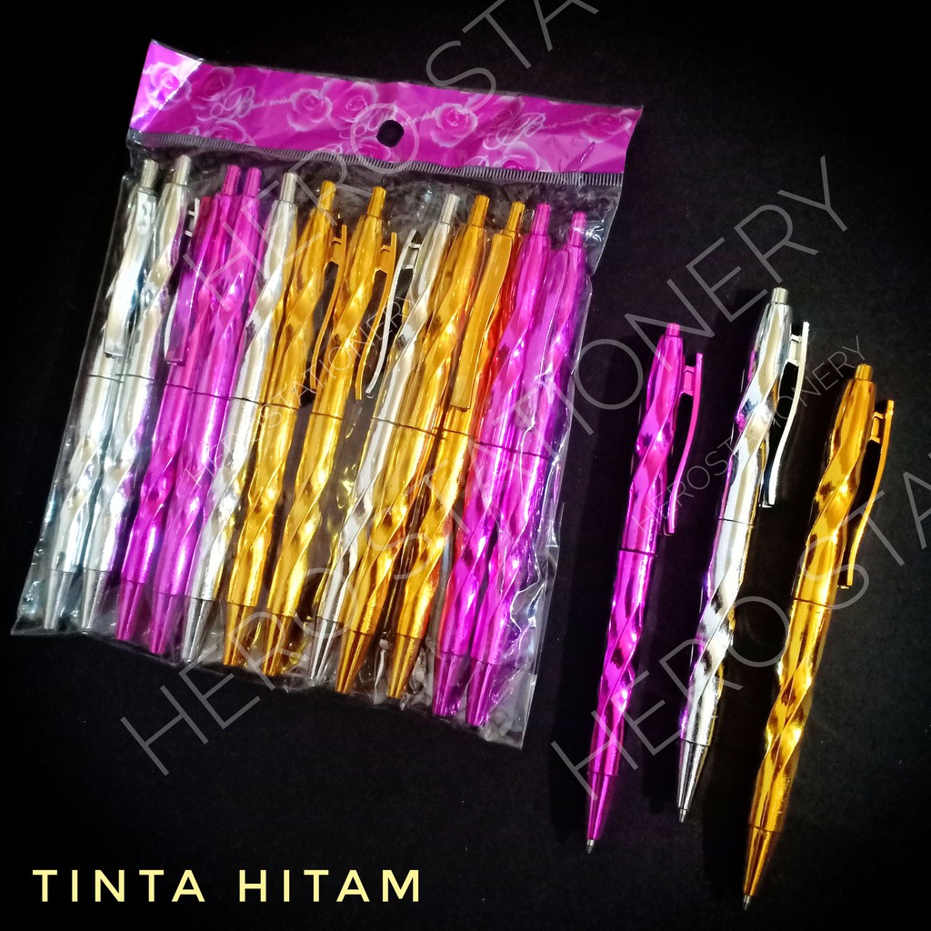 

Pen ballpen ballpoint ctek promosi metalik . 12 unit