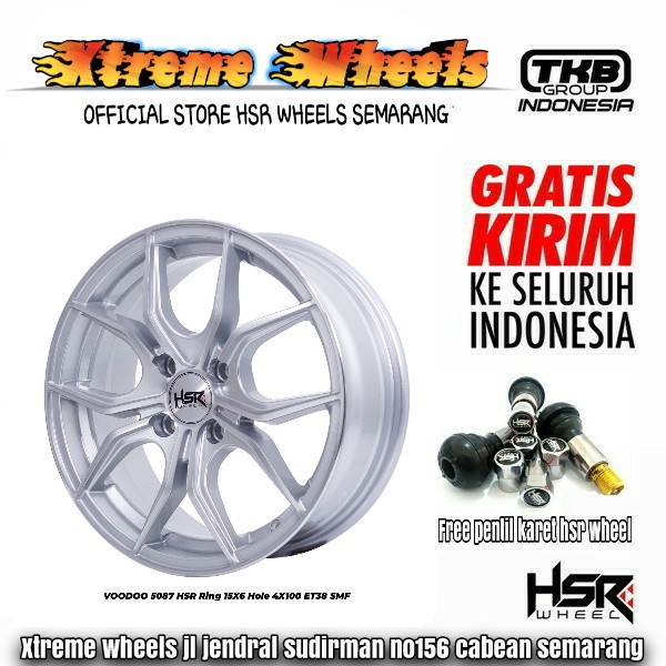 velg mobil brio yaris mobilio agya ayla velg mobil HSR VOODOO ring 15 gratis ongkir