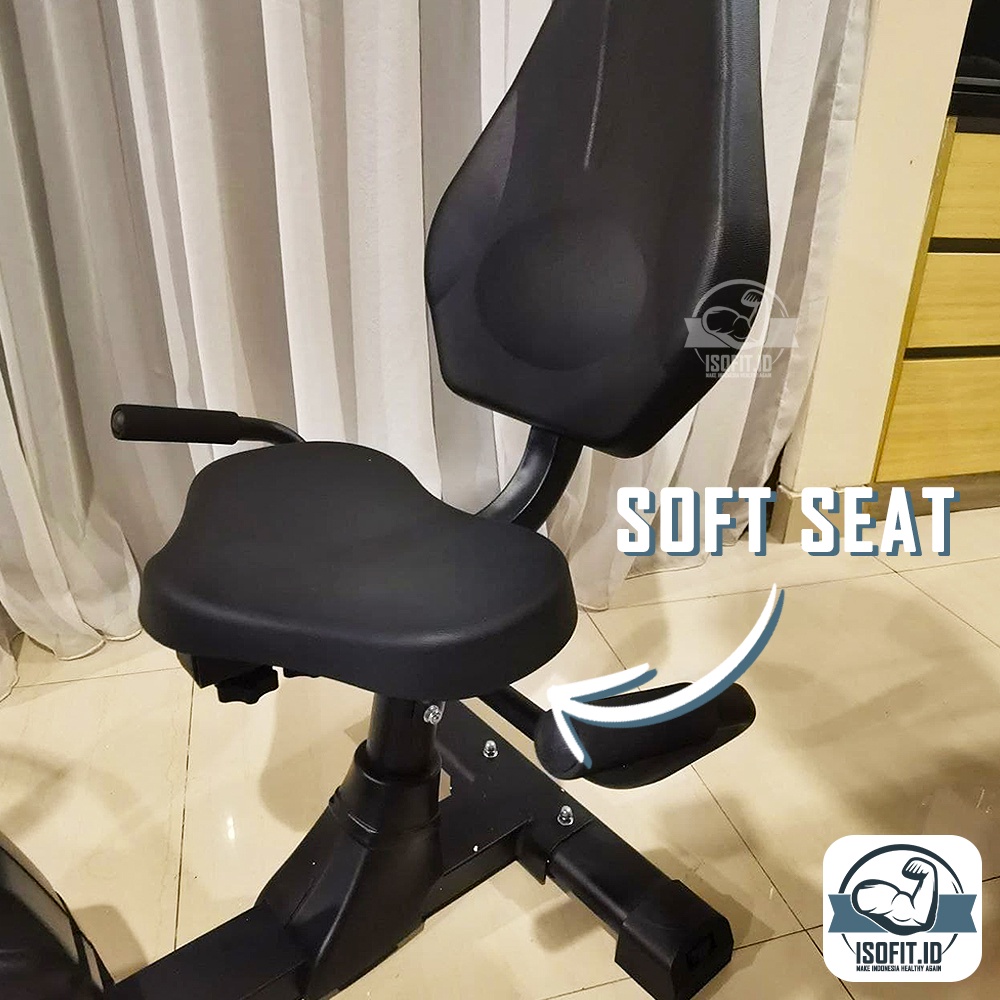 Isofit Sepeda Statis Kardio / Sepeda Fitness / Recumbent Bike with Phone Holder